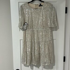 Sparkley Babydoll Short Sleeve Dress